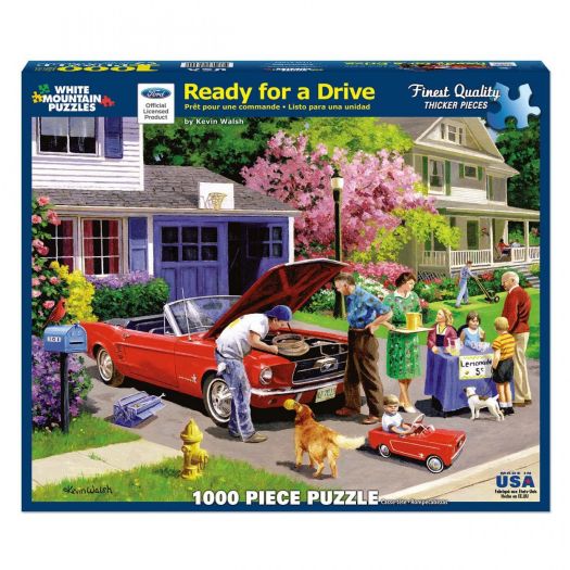 White Mountain 1000 Piece Jigsaw Puzzle Ready for a Drive