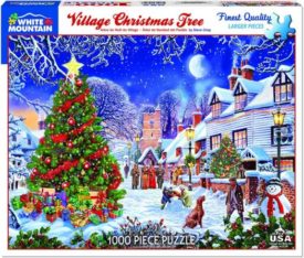 White Mountain Puzzles Village Christmas Tree - 1000 Piece Jigsaw Puzzle