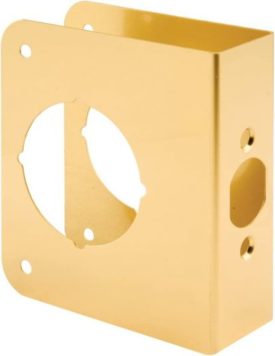 Mag Security 2051 PBV Non-Recessed Lock Edge Reinforce, for Use with 1-3/8 in Door Thickness, Brass