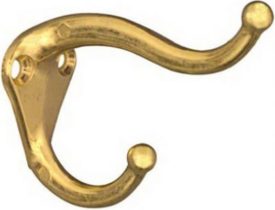 3" Coat And Hat Hook, Brass
