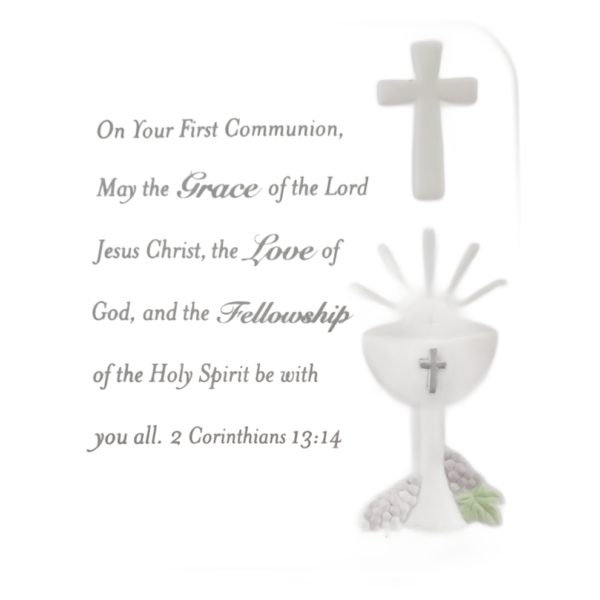 Russ Berrie Gifts of Faith 1st Communion Corinthians 13:14 Porcelain Wall Plaque 5x6