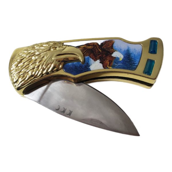 Wild Life Collection Lockback Pocket Knife American Eagle In Tin