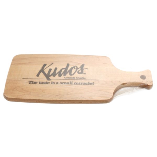 Vintage Kudos Granola Snacks Advertising Wood Cutting Board 4x10 Rare