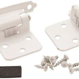 Amerock BPR3429W Variable Overlay Self Closing Face Mount Cabinet Hinge White Finish - Pair