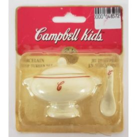 Vintage 1995 Fibre Craft Campbell Kid Soup Mini Porcelain Soup Tureen Set