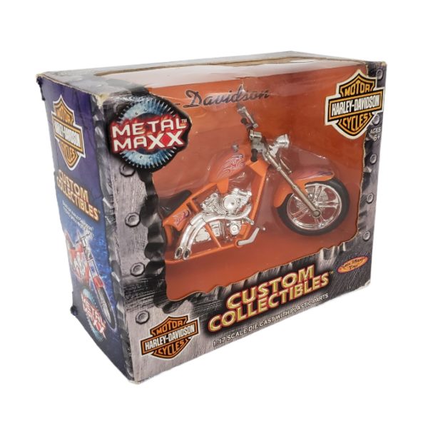 Metal Maxx Harley Davidson FXDWG DYNA WIDE GLIDE 1:17 Replica Orange, Red-Purple Fames