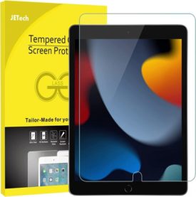 JETech Screen Protector for iPad (10.2-Inch, 2021/2020/2019 Model, 9/8/7 Generation), Tempered Glass Film, 1-Pack