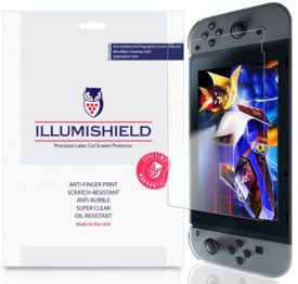 3x IllumiShield Screen Protector Cover Anti-Bubble for Nintendo Switch