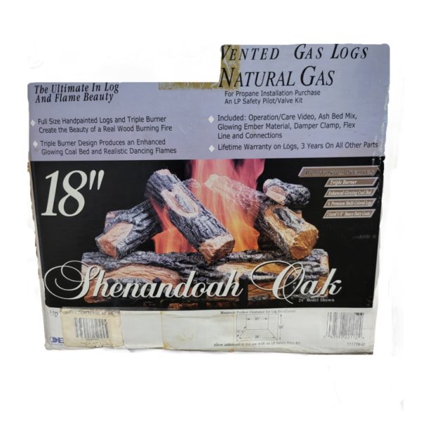 Vangaurd LBFL18 Comfort Glow 18" Vented Natural Gas Log System Shenandoah Oak