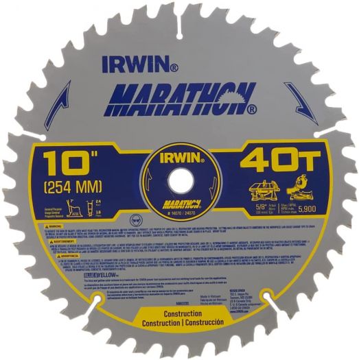 Irwin Industrial Tool 10 in. 40T Marathon Miter & Table Saw Blades 14070