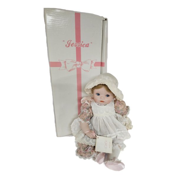 Vintage 1990 Hamilton Heritage Doll Jessica Porcelain Girl Doll by Connie Walser Derek 20 Inch