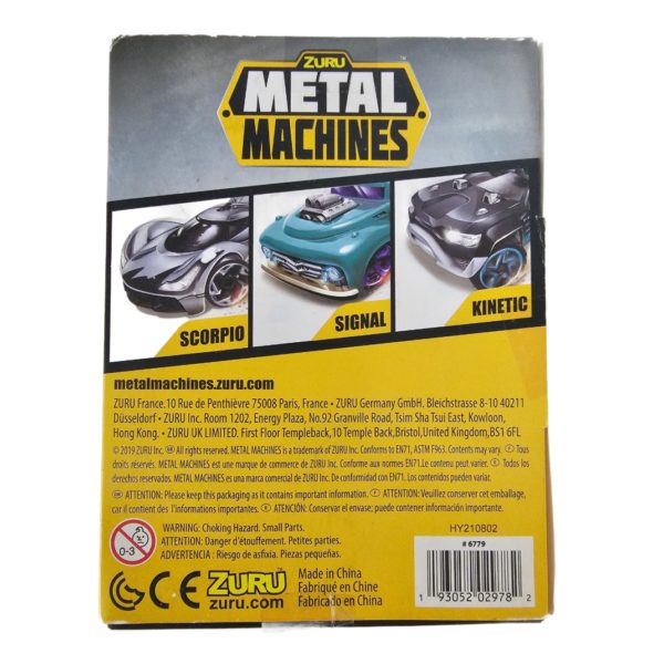 Zuru Metal Machines 1:64 Die Cast Cars 3-Pack - "Scorpio" High Perf, "Signal" Race Truck, "Kinetic" SUV Off-Road