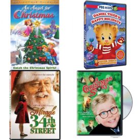 Christmas Holiday Movies DVD 4 Pack Assorted Bundle: An Angel for Christmas  Daniel Tigers Neighborhood: Daniel Tigers Happy Holidays  Miracle on 34th Street  A Christmas Story Full-Screen Edition