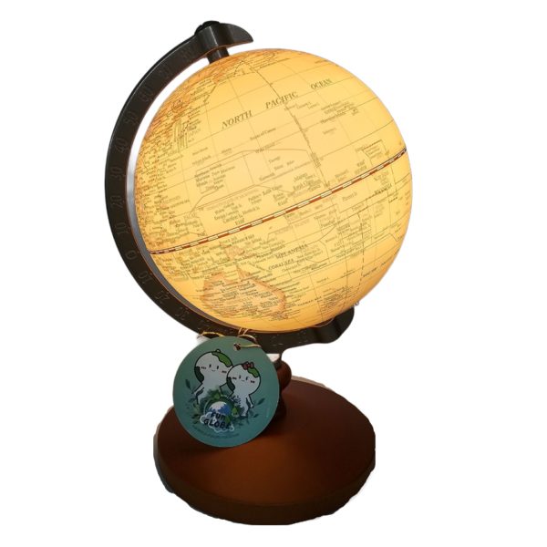 Fun Globe 5 inch Dia. Illuminated Rechargeable Globe with Touch Light (Tan)