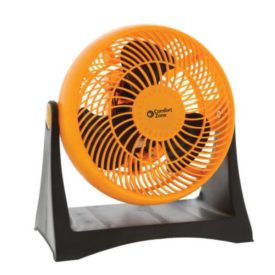 Comfort Zone 8" 3-Speed Wall-Mountable High-Velocity Fan with Plastic Blades and 180-Degree Adjustable Tilt, Orange