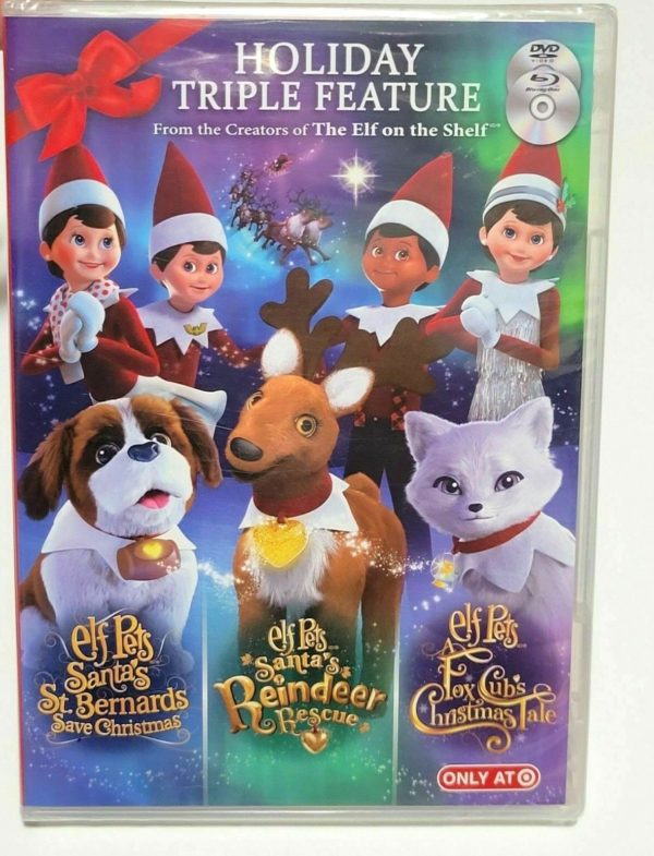 Christmas Holiday Movies DVD 4 Pack Assorted Bundle: Elf on the Shelf Elf Pets: Holiday Triple Feature Blu Ray  Combo  A Christmas Story Full-Screen Edition  Prancer  Mariah Careys All I Want for Christmas Is You