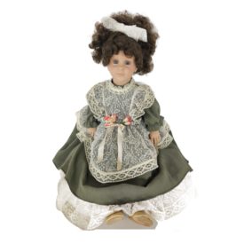 Vintage Dynasty Doll Fiba Collection "Agatha" Made In Italy 26" Porcelain Prairie Dress Doll