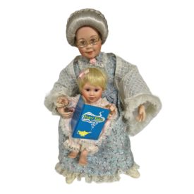 Vintage 1991 Danbury Mint Porcelain Dolls "Once Upon A Time" 1800's Era Grandma and Child