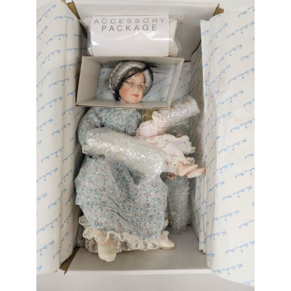 Vintage 1991 Danbury Mint Porcelain Dolls "Once Upon A Time" 1800's Era Grandma and Child