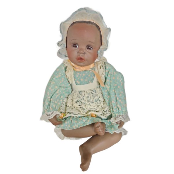 Vintage 1990's Ashton Drake "DANIELLE" 10" 1800's Era Black Baby Porcelain Doll