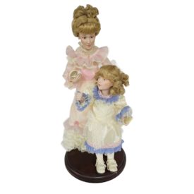 Vintage 1989 Danbury Mint "Mother's Loving Touch" Mother and Daughter Porcelain Doll Set