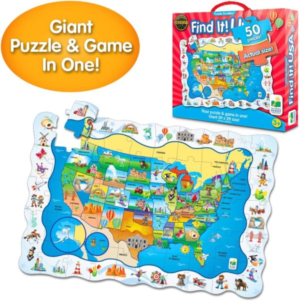 Assorted Puzzles 4 Pack Bundle: John Zaccheo - Cottage in Bloom - 1000 Piece Puzzle, The Learning Journey Puzzle Doubles – Find It! USA – 50 Piece Puzzle - Toddler Toys & Gifts for Boys & Girls Ages 3 and Up - Award Winning Puzzle, Mudpuppy Princess 42 Piece Puzzle, 2004 John Sloane Bits and Pieces Studio Puzzle Labor of Love  1000 Piece Puzzle