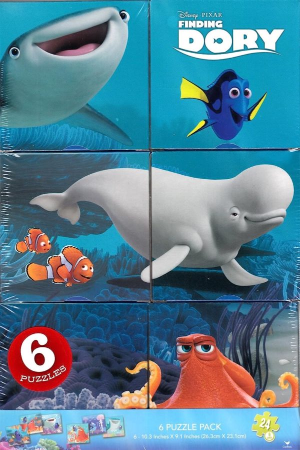 Assorted Puzzles 4 Pack Bundle: Anne Geddes Baby Babies Bumblebee 700 Piece 34x12 Made in USA Ceaco 1997 No. 2901-2, Cardinal Disney Finding Dory 6 Puzzle Pack, Alphabet Large Floor Puzzle, Vintage 1980s Guild Green Pasture 1000 Piece Jigsaw Puzzle 4777