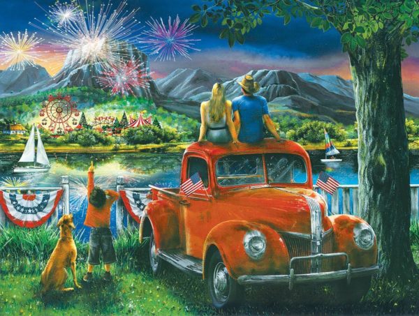 Assorted Puzzles 4 Pack Bundle: Kodacolor Puzzle - Water Wheel by Rose Art, Screencraft Puzzleworks Thomasville, Georgia 121 Piece Puzzle Ages 8-108, Celebration Across The River 300 Piece Jigsaw Puzzle by SunsOut, Glow IN THE DARK Alberta Bound Train Canadian Pacific Railway 1000 Pieces Puzzle by Puzzle Makers