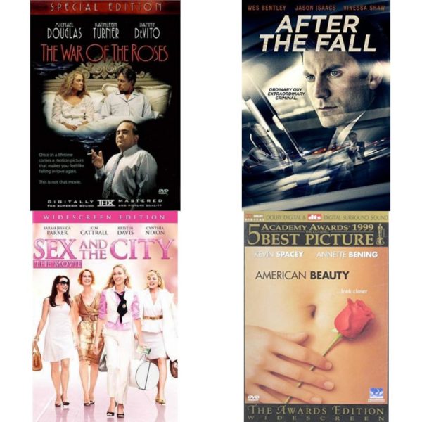 DVD Assorted Movies 4 Pack Fun Gift Bundle: The War of the Roses  After the Fall  Sex and the City: The Movie Single-Disc Widescreen Edition by New Line Home Video by Michael Patrick King  American Beauty The Awards Edition