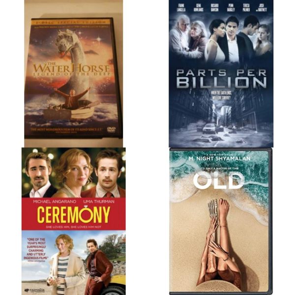 DVD Assorted Movies 4 Pack Fun Gift Bundle: The Water Horse Legend of the Deep 2007 2 Disc set  Parts Per Billion  Ceremony  Old