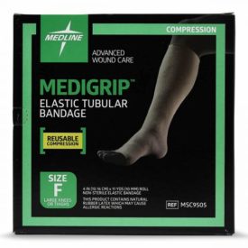 Medline Medigrip Elasticated Tubular Support Bandage, Size F: 4”W (10cm) for Large Knees and Thighs