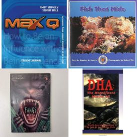 Children's Fun & Educational 4 Pack Paperback Book Bundle (Ages 6-12): Max Q Student Journal, Fish That Hide Dominie Marine Life Young Readers, FANGS OF EVIL Bullseye chillers Mar 01, 1994 Steiber, Ellen, DHA: The Magnificent Marine Oil Health Learning Handbook