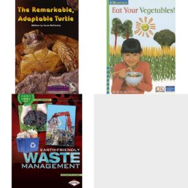 Children's Fun & Educational 4 Pack Paperback Book Bundle (Ages 6-12): LITTLE CELEBRATIONS, NON-FICTION, THE REMARKABLE, ADAPTABLE TURTLE, SINGLE COPY, STAGE 3B, IOPENERS EAT YOUR VEGETABLES SINGLE GRADE 1 2005C, Library Book: Earth-Friendly Waste Management Saving Our Living Earth, SCHOOLS OF FISH Dominie Marine Life Young Readers