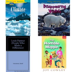 Children's Fun & Educational 4 Pack Paperback Book Bundle (Ages 6-12): Language, Literacy & Vocabulary - Reading Expeditions Earth Science: Climate Avenues, Disappearing Wildlife Protect Our Planet, Louis Pasteur: Discover Someone Who Made a Difference People Who Made a Difference, HORRIBLE MIGGLE, THE Dominie Joy Chapter Books