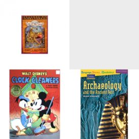 Children's Fun & Educational 4 Pack Paperback Book Bundle (Ages 6-12): Isle of the Dead Dragons of Deltora #3, SCHOOLS OF FISH Dominie Marine Life Young Readers, Walt Disneys Clock Cleaners Reprint of 1938 Edition, Archaeology and the Ancient Past Rise and Shine