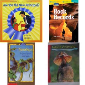 Children's Fun & Educational 4 Pack Paperback Book Bundle (Ages 6-12): Are You the New Principal?, Rock Records Avenues, Snakes All Aboard Reading, Island Animals