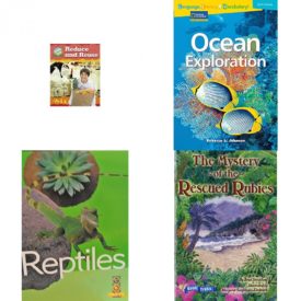 Children's Fun & Educational 4 Pack Paperback Book Bundle (Ages 6-12): Library Book: Reduce and Reuse Rise and Shine, Language, Literacy & Vocabulary - Reading Expeditions Earth Science: Ocean Exploration Avenues, Reptiles Go Facts Series, Book Treks Extension the Mystery of the Rescued Rubies Gr 5 2005c