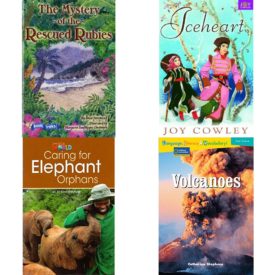 Children's Fun & Educational 4 Pack Paperback Book Bundle (Ages 6-12): Book Treks Extension the Mystery of the Rescued Rubies Gr 5 2005c, Iceheart Dominie Joy Chapter Books, Our World Readers: Caring for Elephant Orphans: American English, Language, Literacy & Vocabulary - Reading Expeditions Earth Science: Volcanoes Language, Literacy, and Vocabulary - Reading Expeditions
