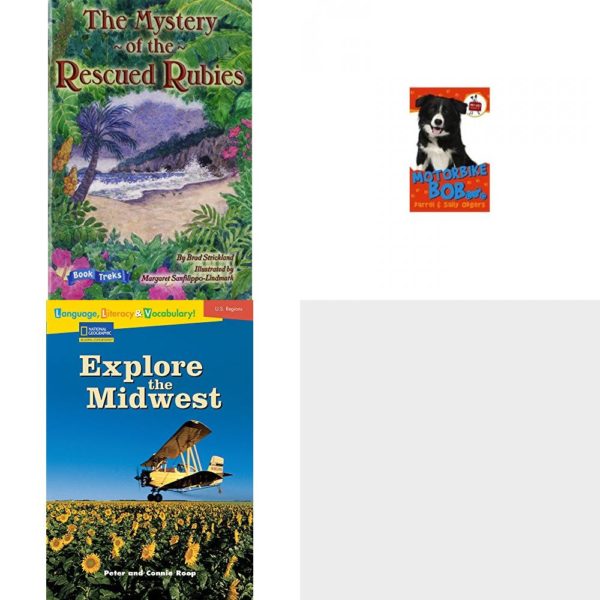 Children's Fun & Educational 4 Pack Paperback Book Bundle (Ages 6-12): Book Treks Extension the Mystery of the Rescued Rubies Gr 5 2005c, Motorbike Bob Pet Vet, Language, Literacy & Vocabulary - Reading Expeditions U.S. Regions: Explore The Midwest Language, Literacy, and Vocabulary - Reading Expeditions, How I Met Archie