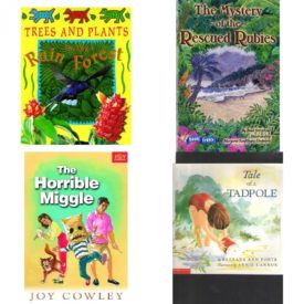 Children's Fun & Educational 4 Pack Paperback Book Bundle (Ages 6-12): Trees and Plants in the Rain Forest Deep in the Rain Forest, Book Treks Extension the Mystery of the Rescued Rubies Gr 5 2005c, HORRIBLE MIGGLE, THE Dominie Joy Chapter Books, Tale of a Tadpole