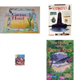 Children's Fun & Educational 4 Pack Paperback Book Bundle (Ages 6-12): Cactus Hotel, The History of Submarines, Hiding in a Coral Reef Animal Camouflage, Book Treks Extension the Mystery of the Rescued Rubies Gr 5 2005c