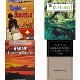 Children's Fun & Educational 4 Pack Paperback Book Bundle (Ages 6-12): IOPENERS TASTE OF AMERICA SINGLE GRADE 4 2005C, Rain Forest Hands-On Minds-On Science Series, Weather Properties and Patterns ConceptLinks, BOOK TREKS EXTENSION ESCAPE TO DANGER GRADE 5 2005C