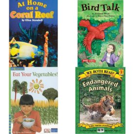 Children's Fun & Educational 4 Pack Paperback Book Bundle (Ages 6-12): AT HOME ON A CORAL REEF, SINGLE COPY, VERY FIRST CHAPTERS, BOOK TREKS LEVEL THREE BIRD TALK 2004C, IOPENERS EAT YOUR VEGETABLES SINGLE GRADE 1 2005C, Endangered Animals: Level 2 We Both Read - Level 2 Quality