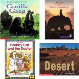 Children's Fun & Educational 4 Pack Paperback Book Bundle (Ages 6-12): Gorilla Gang, Rashee and the Seven Elephants, CRABBY CAT AND THE DOCTOR, Desert ScienceEmergent Readers