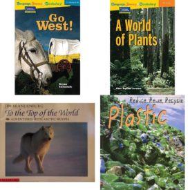Children's Fun & Educational 4 Pack Paperback Book Bundle (Ages 6-12): Language, Literacy & Vocabulary - Reading Expeditions U.S. History and Life: Go West! Rise and Shine, Language, Literacy & Vocabulary - Reading Expeditions Life Science/Human Body: A World of Plants Language, Literacy, and Vocabulary - Reading Expeditions, To the Top of the World: Adventures with Arctic Wolves, Library Book: Reduce, Reuse, Recycle Plastic Rise and Shine