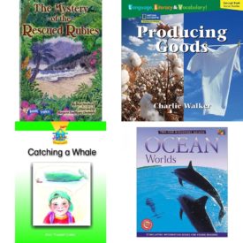 Children's Fun & Educational 4 Pack Paperback Book Bundle (Ages 6-12): Book Treks Extension the Mystery of the Rescued Rubies Gr 5 2005c, Windows on Literacy Language, Literacy & Vocabulary Fluent Social Studies: Producing Goods Language, Literacy, and Vocabulary - Windows on Literacy, CATCHING A WHALE Dominie Carousel Readers, Ocean World Discovery Guides