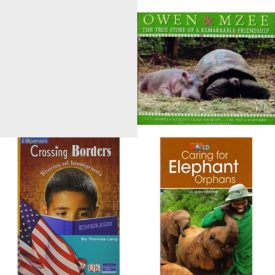 Children's Fun & Educational 4 Pack Paperback Book Bundle (Ages 6-12): BOOK TREKS WACKY WEATHER LEVEL 4 6PK, Owen & Mzee: The True Story of a Remarkable Friendship, Crossing Borders: Stories of Immigrants, Our World Readers: Caring for Elephant Orphans: American English