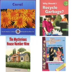 Children's Fun & Educational 4 Pack Paperback Book Bundle (Ages 6-12): CORAL PAPERBACK Dominie Marine Life Young Readers, Library Book: Why Should I Recycle Garbage? One Small Step, MYSTERIOUS HOUSE NUMBER NINE Dominie Odyssey, Abbys Lucky Thirteen, Collectors Edition Baby-Sitters Club, No. 96