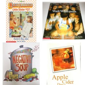 Children's Fun & Educational 4 Pack Paperback Book Bundle (Ages 6-12): Karens Big Joke Baby-Sitters Little Sister, No. 27, Walt Whitman Poetry for Young People, Negative Soup, Apple Cider Days