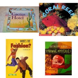 Children's Fun & Educational 4 Pack Paperback Book Bundle (Ages 6-12): Cactus Hotel, Coral Reef Emergent Readers, BOOK TREKS WHATS THE FASHION LEVEL 4, Strange Mysteries From Around the World